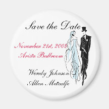 Retro Wedding, Save the Date - Customised Magnets