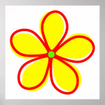 Retro Yellow Flower Print
