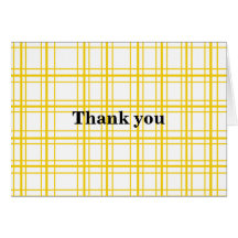 Retro yellow plaid on white background cards