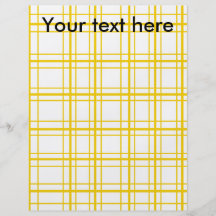 Retro yellow plaid on white background flyer