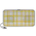 Retro yellow plaid on white background mp3 speakers