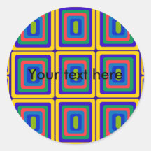 Retro yellow purple and green squares sticker