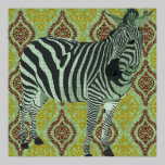 Retro Zebra Art posters