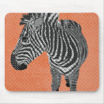 Retro Zebra Orange Mousepad mousepads
