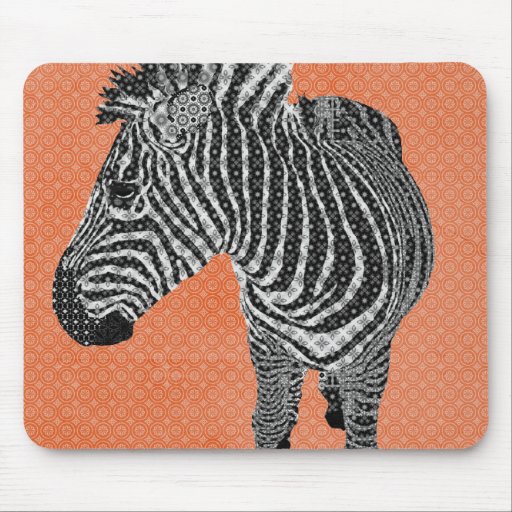 Retro Zebra Orange Mousepad