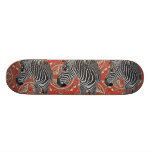 Retro Zebras II Red Skateboard