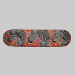 Retro Zebras II Red Skateboard skateboards