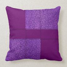 Retro Zig Zag Patchwork Purple Grape Pillow