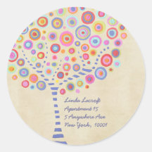 Return Address Candy Retro Tree Label Sticker