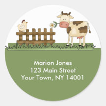 Return Address Label Home Sweet Farm Envelope seal Round Sticker