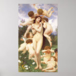Return of Spring by Bouguereau, Vintage Angels Poster