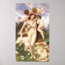 Return of Spring by Bouguereau, Vintage Angels Poster