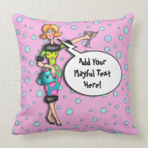 REVERSIBLE Polka Dot Martini Diva American MoJo Pi Pillow