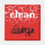 Reversible  Red Dirty Clean Dishwasher Magnet