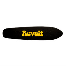 Revolt - Amber on Black Skateboard