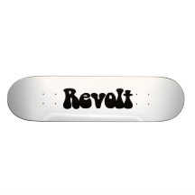 Revolt - Black on White Skate Board Deck