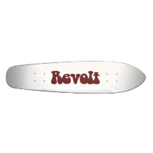 Revolt - Brown on White Skate Decks
