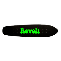 Revolt - Green on Black Skateboard Deck