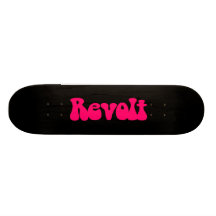 Revolt - Neon Red on Black Skate Board