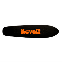 Revolt - Orange on Black Skate Board Deck