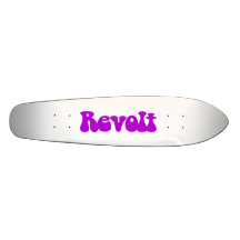 Revolt - Purple on White Skate Board Deck