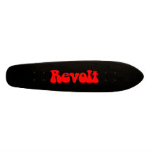Revolt - Red on Black Skateboard Deck