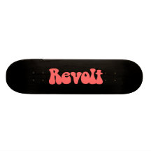 Revolt - Tropical Pink on Black Custom Skate Board