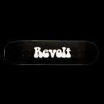 Revolt - White on Black skateboards