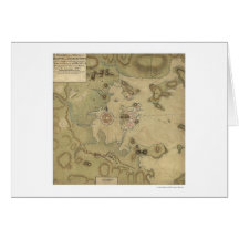 Revolutionary War Map - 1775 Greeting Card