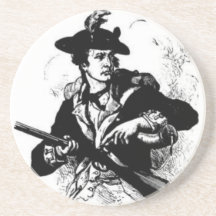 Revolutionary War Minuteman with Gun Beverage Coaster
