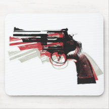 Revolver on White Mouse Pad