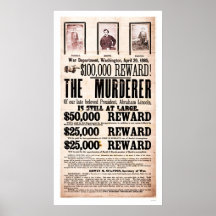 Reward Poster for Lincoln's Assassination 1865