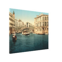 Rialto Bridge and Grand Canal, Venice Stretched Canvas Prints