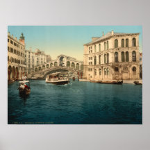 Rialto Bridge and Grand Canal, Venice, Italy Print