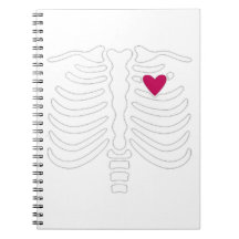 Rib Cage and Heart Spiral Note Books
