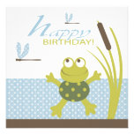 Ribbit Birthday Square Invitation