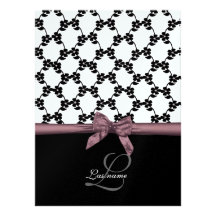 Ribbon and Flowers Wedding Announcement