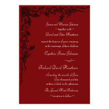 Rich Crimson Red Wedding Invitations