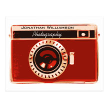 Rich Red Camera Photography Business Postcards