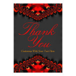 Rich Red/Orange & Black Thank You Note Custom Announcement