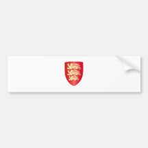 Richard the Lion Heart Shield in red+faux gold Bumper Stickers