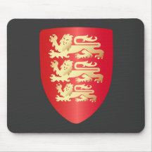 Richard the Lion Heart Shield in red+faux gold Mouse Pads