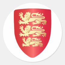 Richard the Lion Heart Shield in red+faux gold Sticker