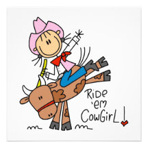 Ride Em Cowgirl T-shirts and Gifts Personalized Invites