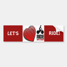 RIDE WITH HEART BUMPER STICKERS