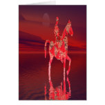 RIDING AT DUSK GREETING CARD