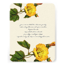 Rielaboration of Yellow Vintage Flower Personalized Invite