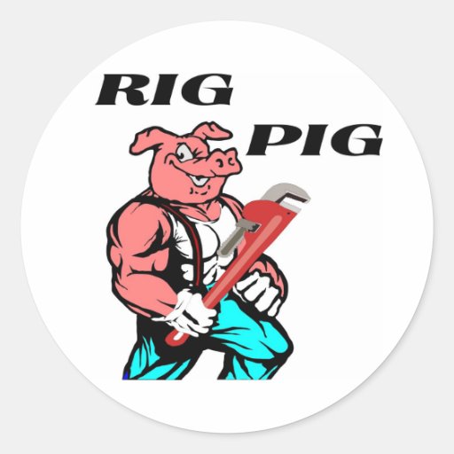 Rig Pig Classic Round Sticker Zazzle