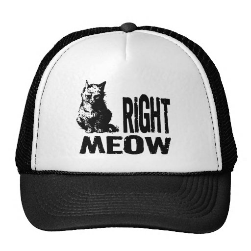 Right MEOW! Funny Evil Kitty Mesh Hats