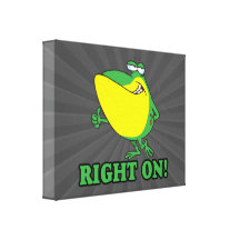 right on thumbs up froggy stretched canvas prints